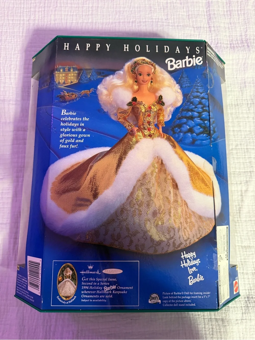 Barbie Happy Holidays 1994 Special Edition Christmas Doll NRFB Gold Dress Blonde
